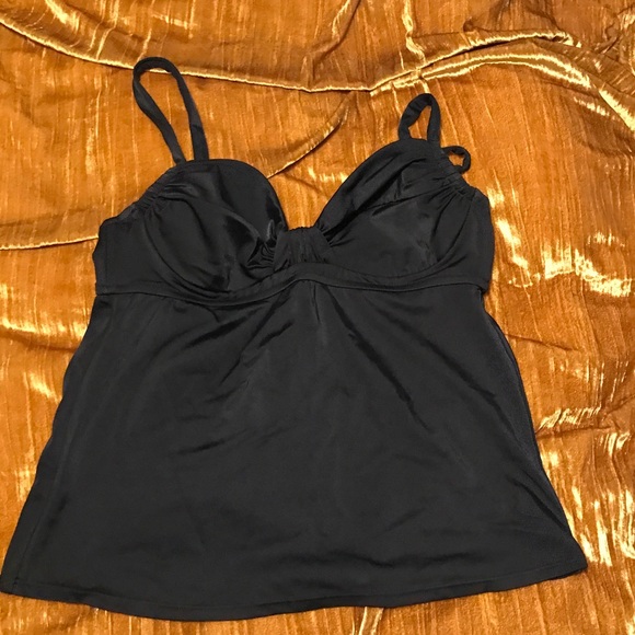 J Crew Black Tankini Top M - Picture 6 of 7